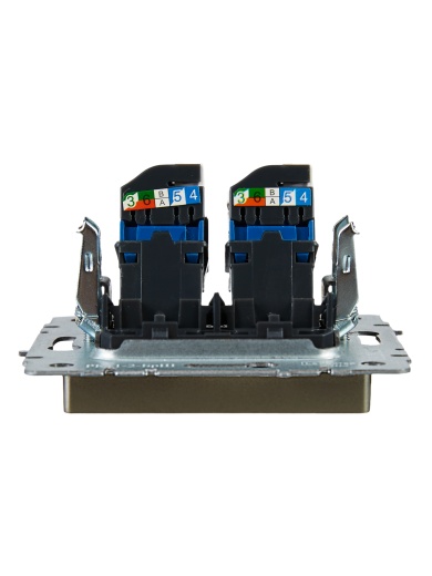 BRITE Розетка компьютерная двойная RJ45 кат.6 РК11-2-БрШ шампань IEK