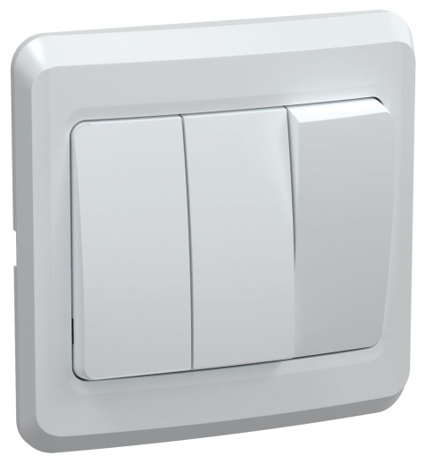 VEGA Выключатель 3-клавишный ВС10-3-0-ВБ 10А белый IEK