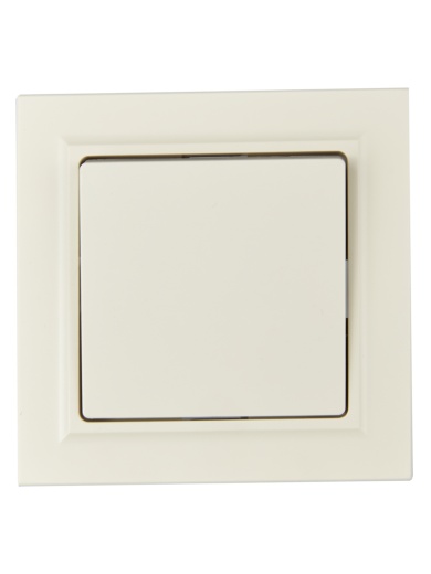 BRITE Выключатель 1-клавишный 10А в сборе ВСР10-1-0-БрКр бежевый IEK