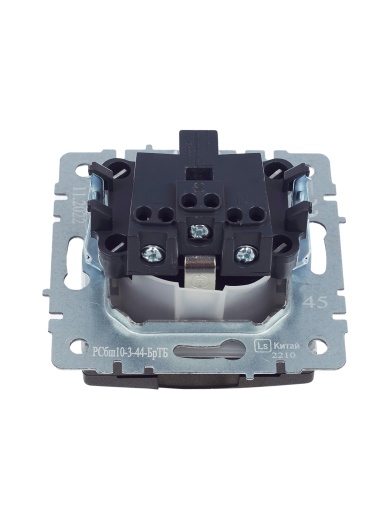 BRITE Розетка 1-местная с заземлением с защитными шторками и крышкой 16А IP44 РСбш10-3-44-БрТБ темная бронза IEK