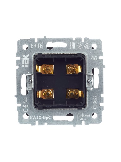 BRITE Аудиорозетка 4-местная РА10-БрС сталь IEK