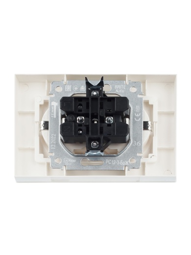 BRITE Розетка 2-местная с заземлением без защитных шторок 16А в сборе РС12-3-БрЖ жемчуг IEK