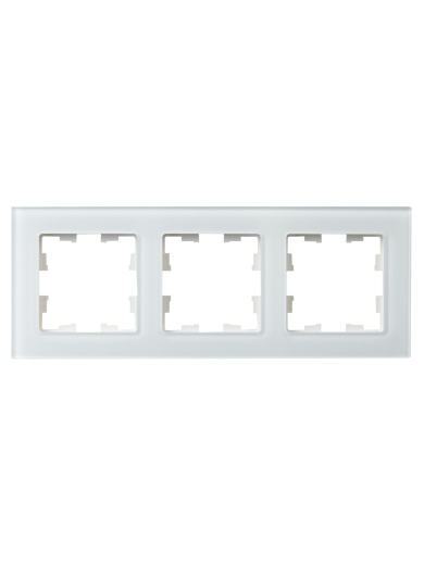 BRITE Рамка 3 -местная РУ-3-2-БрБ стекло белый IEK