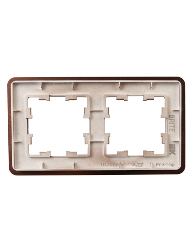 BRITE Рамка 2-местная РУ-2-1-Бр металл коричневый RE AL IEK