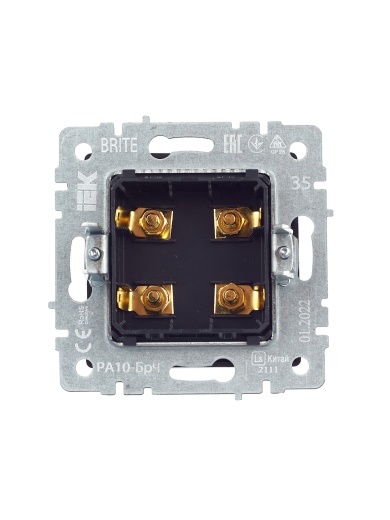 BRITE Аудиорозетка 4-местная РА10-БрЧ черный IEK