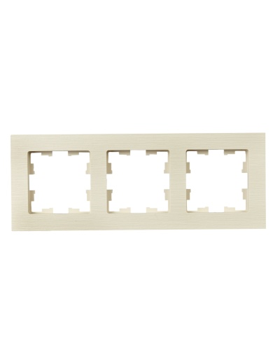 BRITE Рамка 3-местная РУ-3-Бр бежевый рифленый IEK