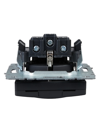 BRITE Розетка 1-местная с заземлением с защитными шторками и крышкой 16А IP20 РСбш10-3-БрГ графит IEK