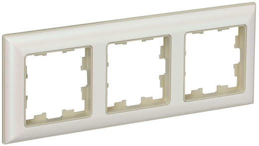 BRITE Рамка 3-местная РУ-3-Бр бежевый/жемчужный IEK