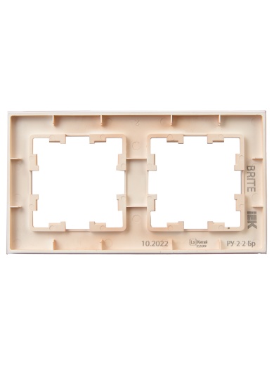 BRITE Рамка 2-местная РУ-2-2-БрП стекло персиковый матовый IEK