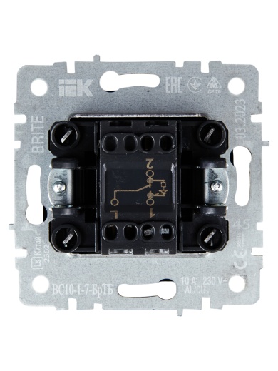 BRITE Выключатель 1-клавишный проходной с индикацией 10А ВС10-1-7-БрТБ темная бронза IEK
