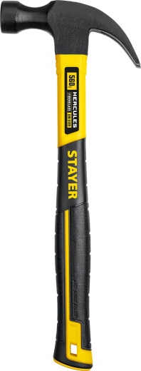 STAYER Hercules 560 г, Молоток-гвоздодёр столярный с фиберглассовой рукояткой (2026-560)