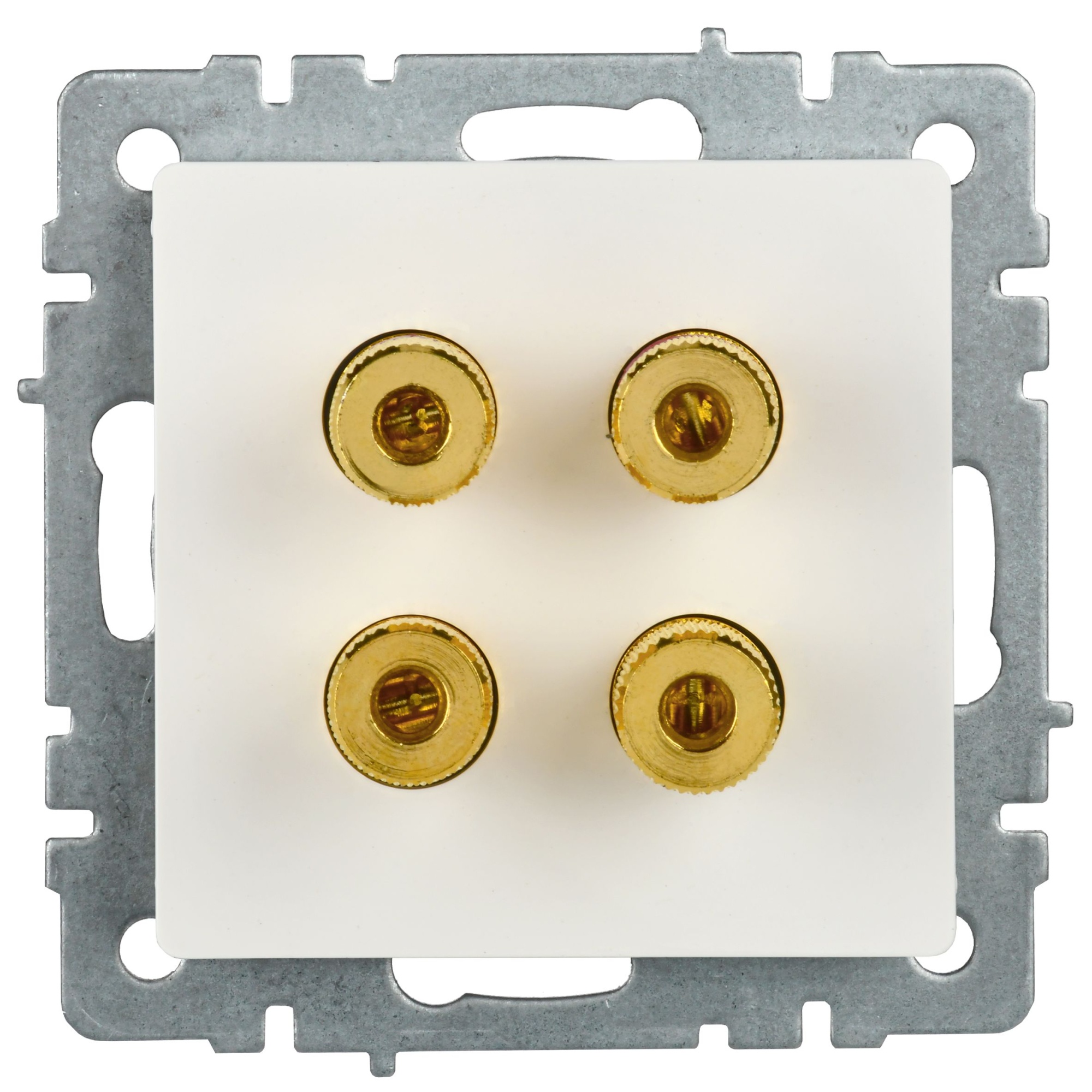 BRITE Аудиорозетка 4-местная РА10-БрБ белый IEK