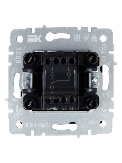 BRITE Выключатель 1-клавишный проходной 10А ВС10-1-6-БрТБ темная бронза IEK