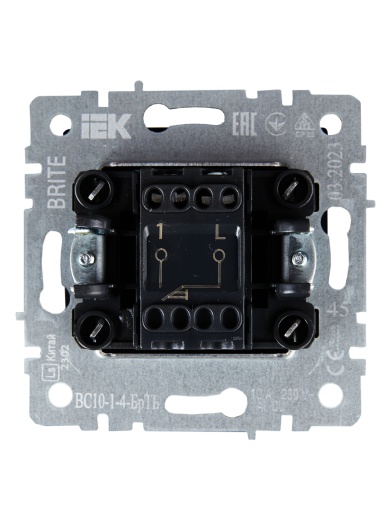 BRITE Выключатель 1-клавишный самовозвратный 10А ВС10-1-4-БрТБ темная бронза IEK