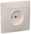 KVARTA Розетка 1-местная РСш10-2-ККм без заземляющего контакта с защитной шторкой 10А кремовый IEK