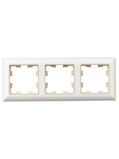 BRITE Рамка 3-местная РУ-3-Бр бежевый/жемчужный IEK