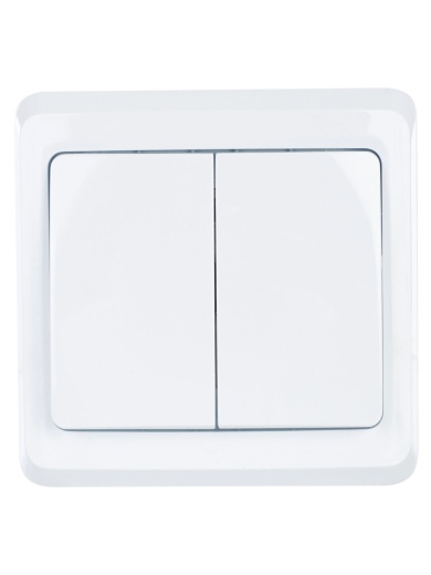 VEGA Выключатель 2-клавишный ВС10-2-0-ВБ 10А белый IEK