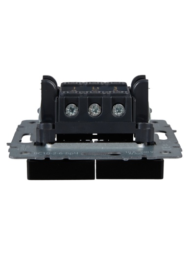 BRITE Выключатель 2-клавишный проходной 10А ВС10-2-6-БрЧ черный IEK