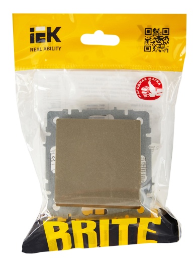 BRITE Выключатель 1-клавишный перекрестный 10А ВС10-1-3-БрШ шампань IEK