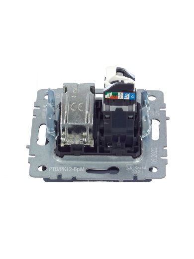 BRITE Розетка двойная TV+RJ45 кат.5E РТВ/РК12-БрМ маренго IEK