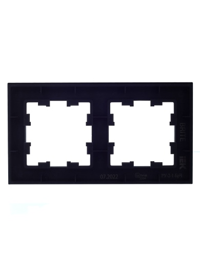 BRITE Рамка 2 -местная РУ-2-1-БрЧ металл черный IEK