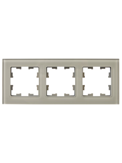 BRITE Рамка 3 -местная РУ-3-2-БрД стекло дымчатый IEK