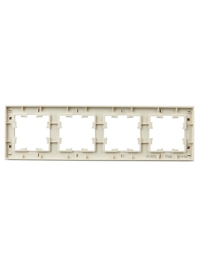 BRITE Рамка 4-местная РУ-4-Бр бежевый рифленый IEK