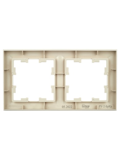 BRITE Рамка 2-местная РУ-2-БрКр бежевый IEK