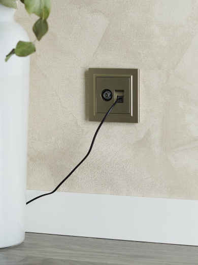 BRITE Розетка двойная TV+RJ45 кат.5E РТВ/РК12-БрШ шампань IEK