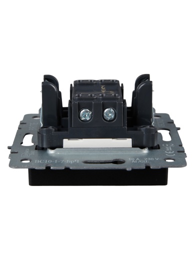 BRITE Выключатель 1-клавишный проходной с индикацией 10А ВС10-1-7-БрЧ черный IEK