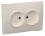KVARTA Розетка 2-местная РСш12-2-ККм без заземляющего контакта с защитной шторкой 10А кремовый IEK