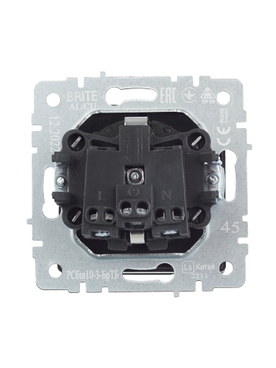 BRITE Розетка 1-местная с заземлением с защитными шторками и крышкой 16А IP20 РСбш10-3-БрТБ темная бронза IEK