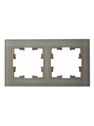 BRITE Рамка 2 -местная РУ-2-2-БрВа стекло ванильный IEK
