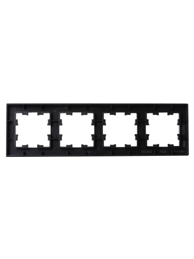 BRITE Рамка 4 -местная РУ-4-2-БрЧ стекло черный IEK