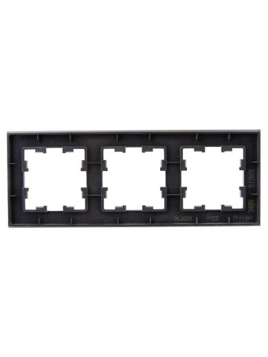 BRITE Рамка 3 -местная РУ-3-1-БрА металл алюминий IEK