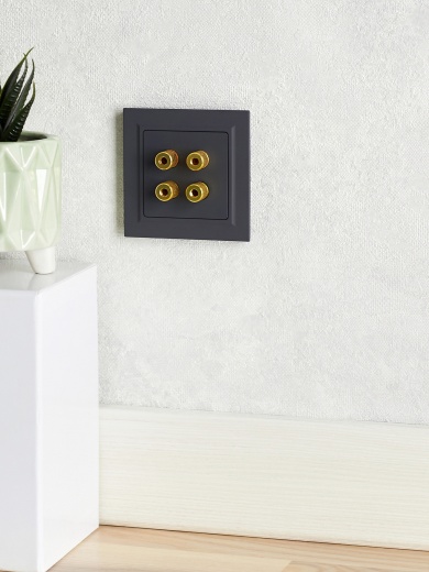 BRITE Аудиорозетка 4-местная РА10-БрГ графит IEK