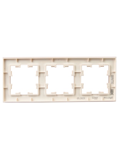 BRITE Рамка 3-местная РУ-3-2-БрП стекло персиковый матовый IEK