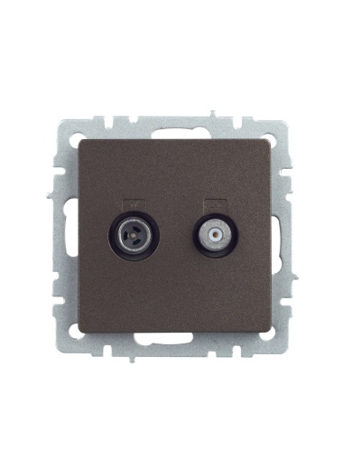 BRITE Розетка двойная TV+SAT РТВ/РСп12-БрТБ темная бронза IEK