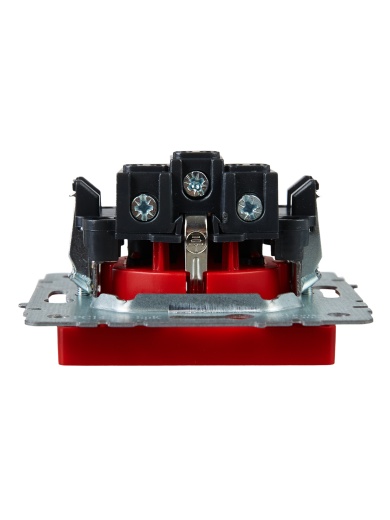 BRITE Розетка 1-местная с заземлением с защитными шторками 16А РС14-1-0-БрК красный IEK