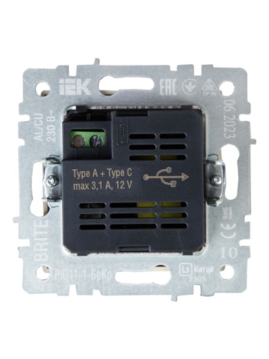 BRITE Розетка USB A+C 18Вт РЮ11-1-БрКр бежевый IEK