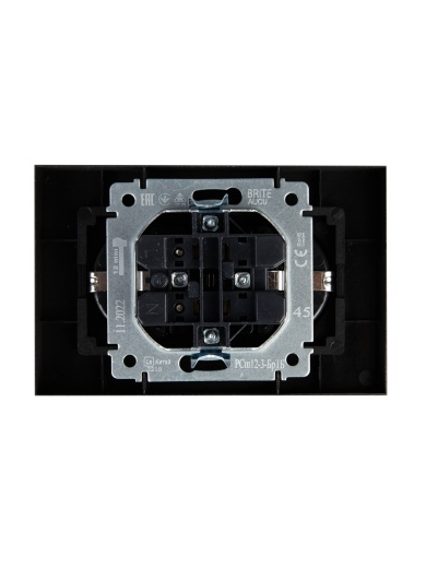 BRITE Розетка 2-местная с заземлением с защитными шторками 16А в сборе РСш12-3-БрТБ темная бронза IEK