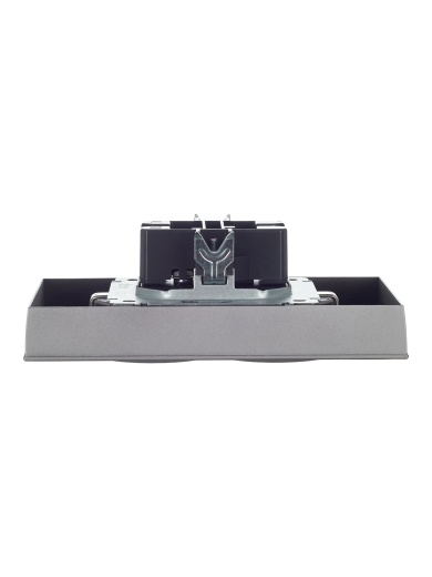 BRITE Розетка 2-местная с заземлением с защитными шторками 16А в сборе РСш12-3-БрС сталь IEK