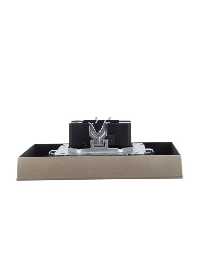 BRITE Розетка 2-местная с заземлением без защитных шторок 16А в сборе РС12-3-БрШ шампань IEK