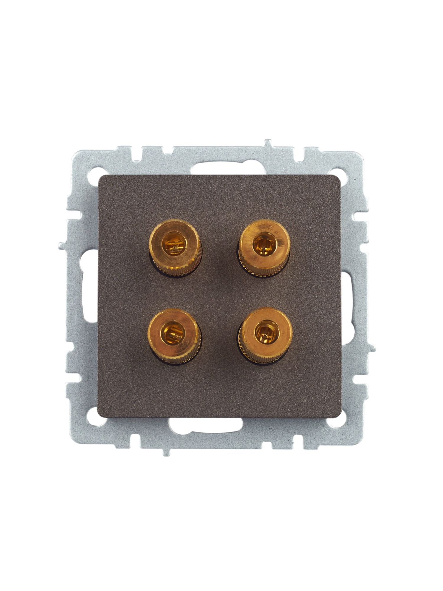 BRITE Аудиорозетка 4-местная РА10-БрТБ темная бронза IEK