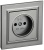 BRITE Розетка 1-местная без заземления без защитных шторок 10А в сб. РСР10-1-0-БрС сталь IEK