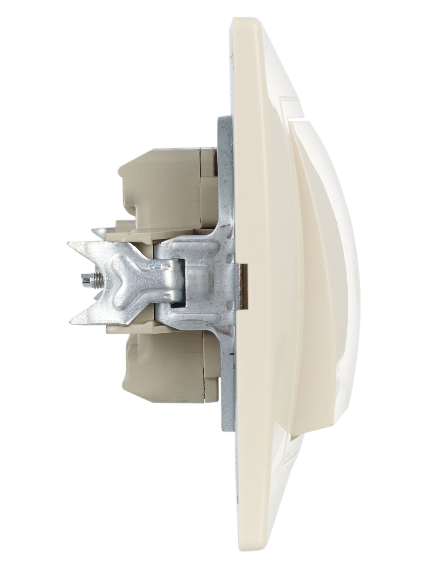 KVARTA Выключатель 1-клавишный кнопочный звонок ВСк10-1-0-ККм 10А кремовый IEK