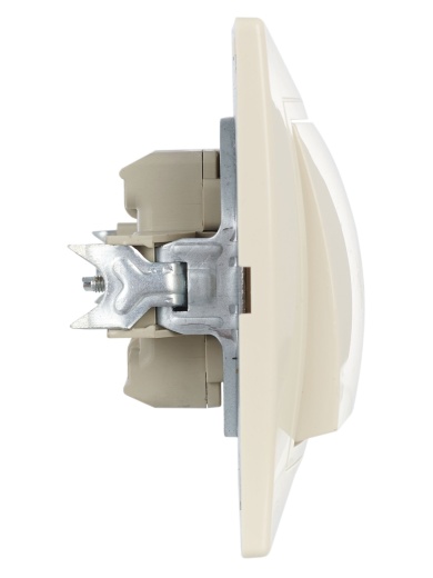 KVARTA Выключатель 1-клавишный кнопочный звонок ВСк10-1-0-ККм 10А кремовый IEK
