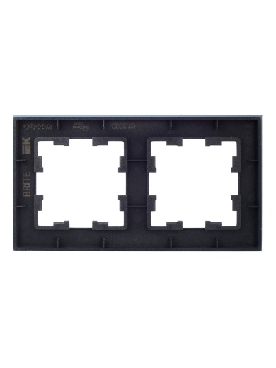 BRITE Рамка 2 -местная РУ-2-2-БрСе стекло серый IEK