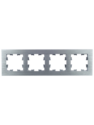 BRITE Рамка 4 -местная РУ-4-1-БрА металл алюминий IEK