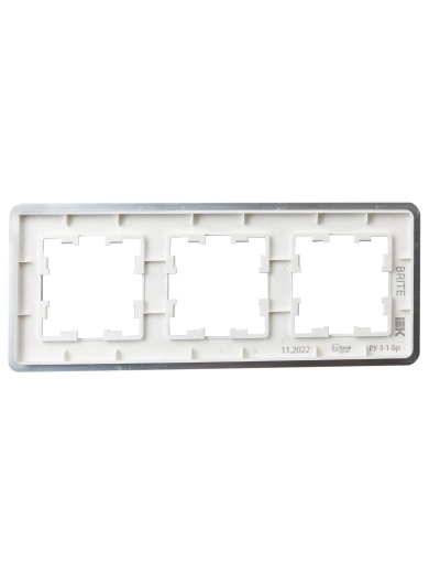 BRITE Рамка 3-местная РУ-3-1-Бр металл алюминий RE AL IEK